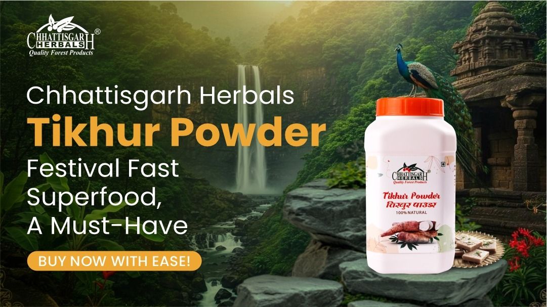 Chhattisgarh Herbals Tikhur Powder, Festival Fast Superfood, A Must-Have - Buy Now with Ease!