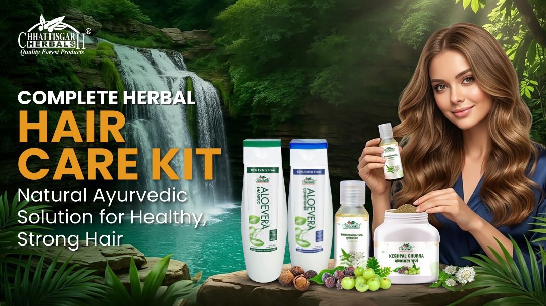 Complete Herbal Hair Care Kit Natural Ayurvedic Solution for Healthy, Strong Hair