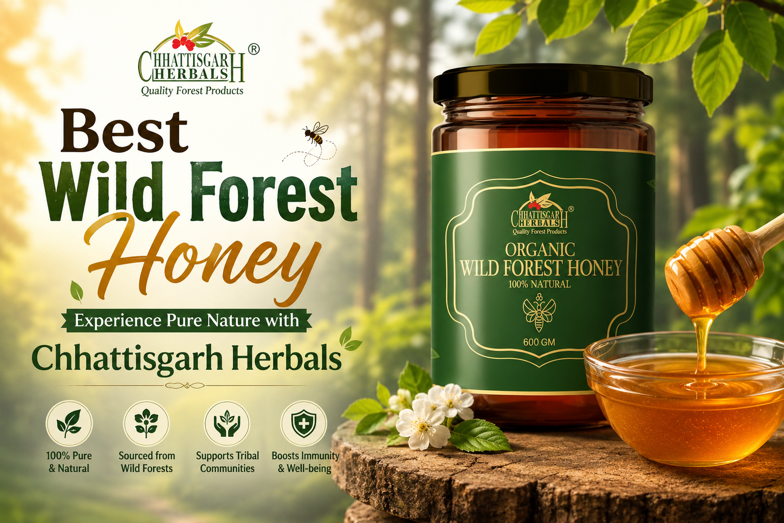 Best Wild Forest Honey in Raipur – Experience Pure Nature with Chhattisgarh Herbals