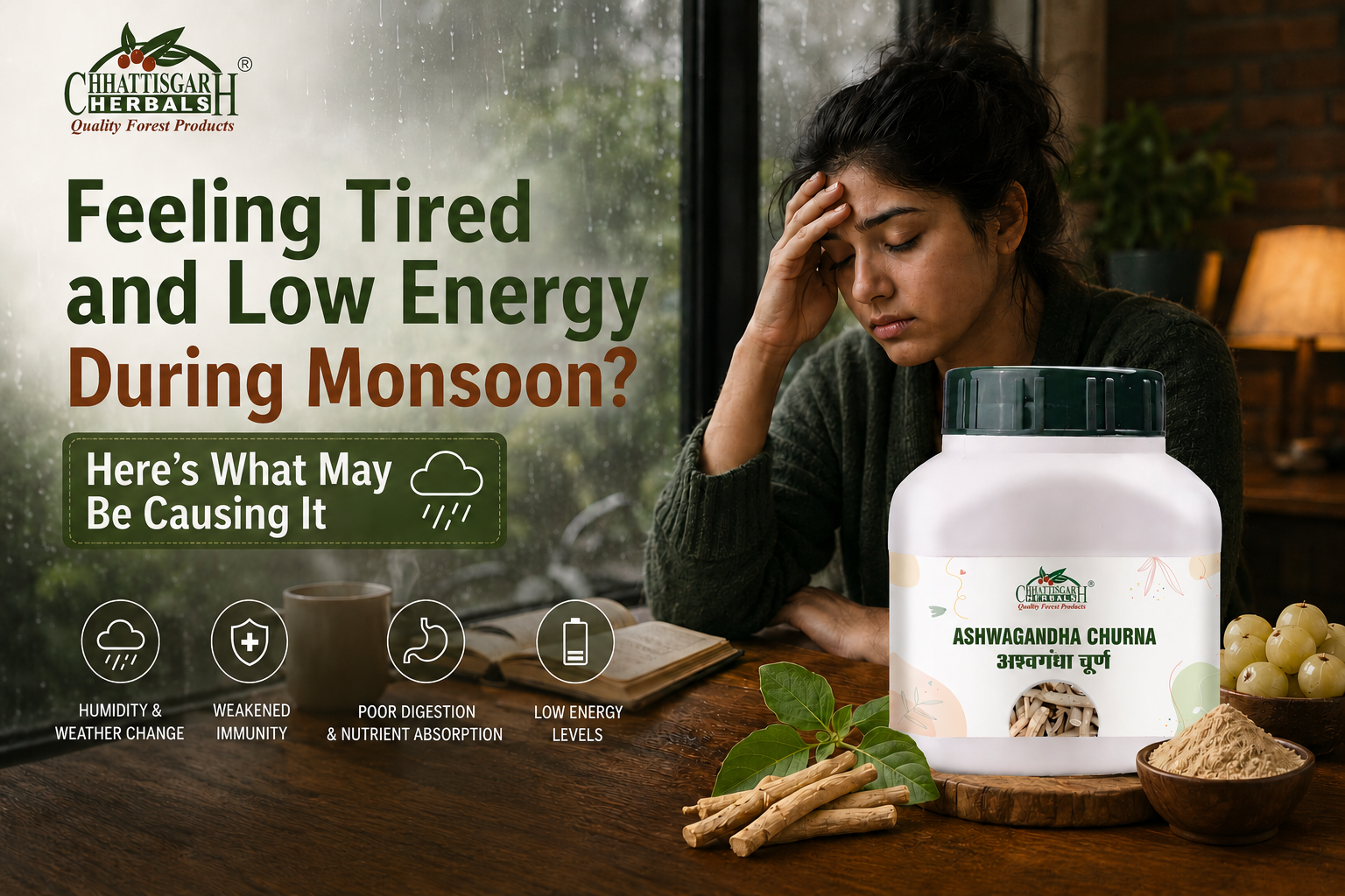 Ashwagandha Churna - Tired and Low Energy During Monsoon?